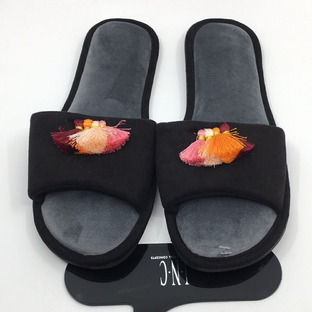 NWT Inc International Concepts Tassel Slippers Sz XL US 11-12